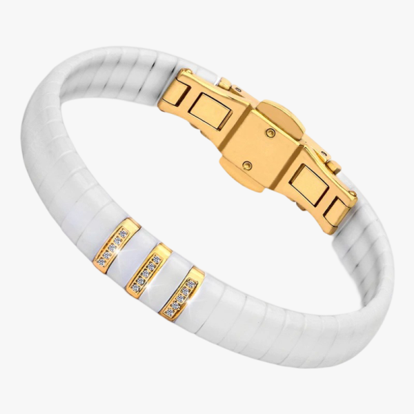 bracelet en céramique noir et blanc