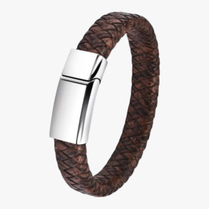 bracelet homme en cuir avec fermoir en acier