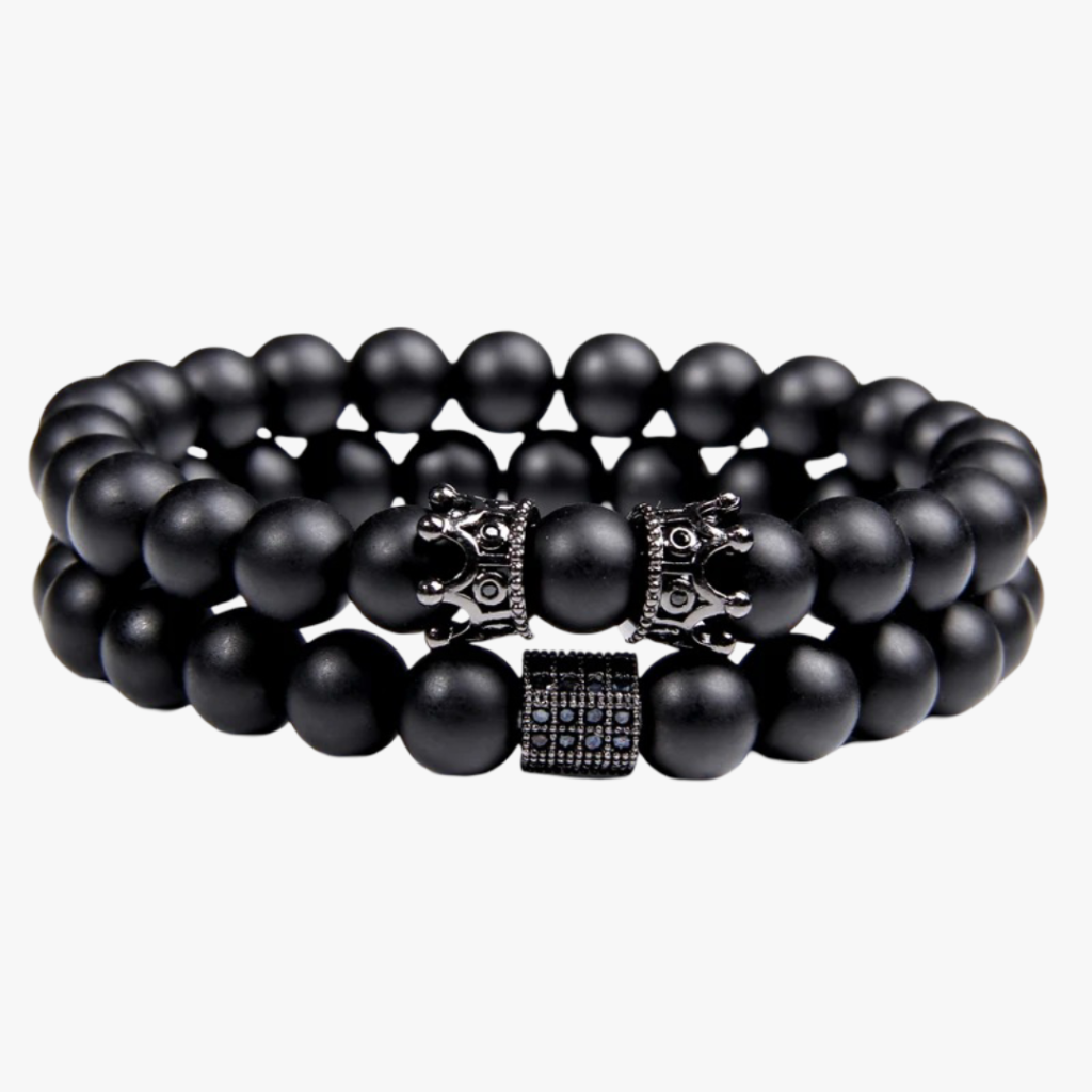 Bracelet perle naturelle en onyx noi