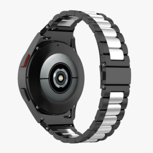 Bracelet de montre en acier inoxydable noirargenté 22mm