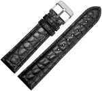 Bracelet montre cuir homme noir motif crocodile