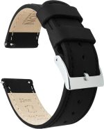 Bracelet montre cuir noir homme-Boucle à aiguille