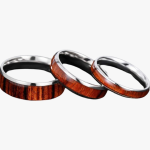 éclatante bague avec bois et acier