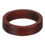 Bague homme en bois de santal rouge naturel et acier inoxydable