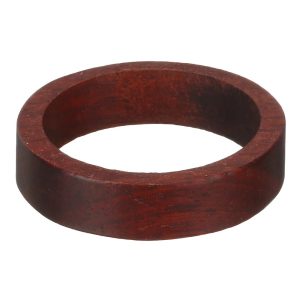 Bague homme en bois de santal rouge naturel et acier inoxydable