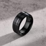 Bague homme en tungstène noir inaltérable et anti-rayures