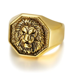 Bague lion imposante en acier chirurgical bijou tendance unisexe rock