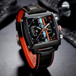 Bracelet en cuir véritable montre homme