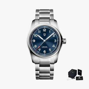 Montre-Automatique-Luxe-En-Acier-bleu