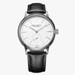 Montre-Homme-Mecanique-blanc-bracelet-Cuir