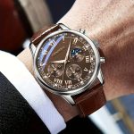 Montre Homme Quartz - Bracelet Cuir Marron