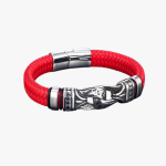 Bracelet Homme corde en rouge Look Viking