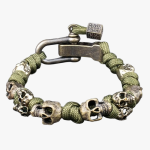 Bracelet Multi-Crânes Vintage de couleur vert