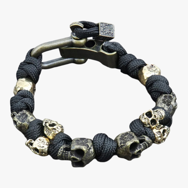 Bracelet Multi-Crânes Vintage noir