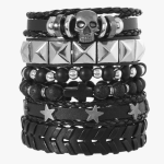 Bracelet Multicouche Homme en Cuir et Corde - Style Punk