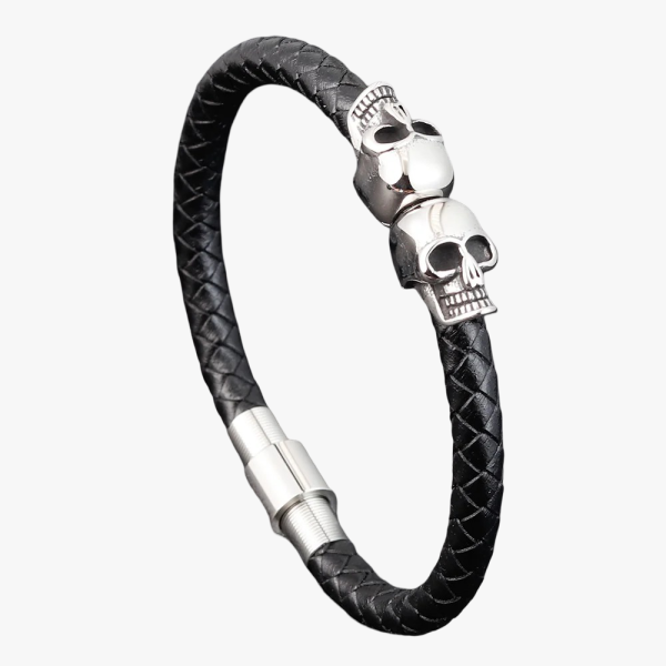 racelet Paracorde Homme avec Tête de Mort argent