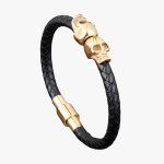 Bracelet Paracorde Homme avec Tête de Mort or