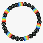 Bracelet homme obsidienne noire – arc-en-ciel fond blanc