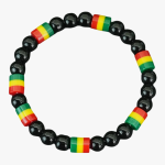 Bracelet homme obsidienne noire – reggae fond blanc