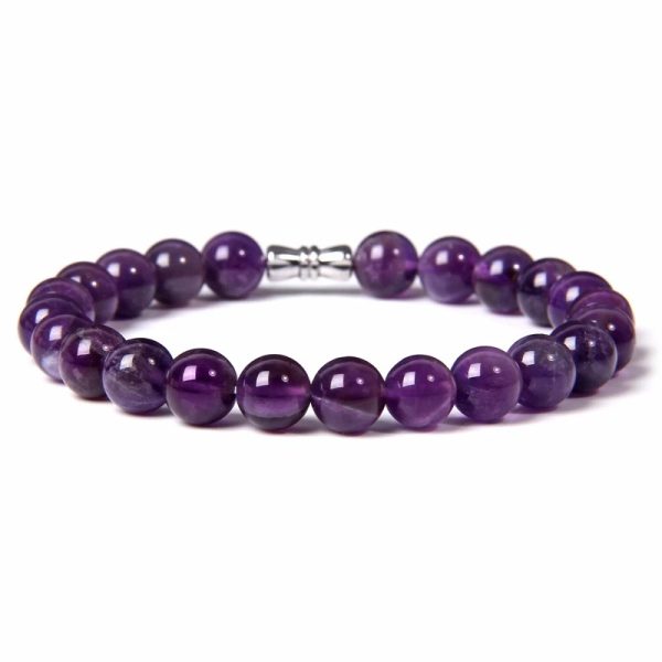 fond blanc bracelet 'améthyste