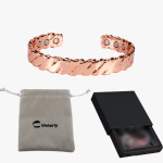 bracelet Jonc en cuivre rosé torsadé avec boitier