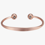 Bracelet jonc cuivre magnétique lisse à graver en fond blanc