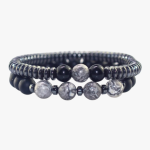 bracelets homme hematite onyx jaspe gris naturel fond blanc